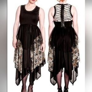 Spin Doctor Gothic Victorian Spooky Owl Layered Dress